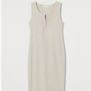 H&M Maternity Ribbed Tank Dress in Light Beige